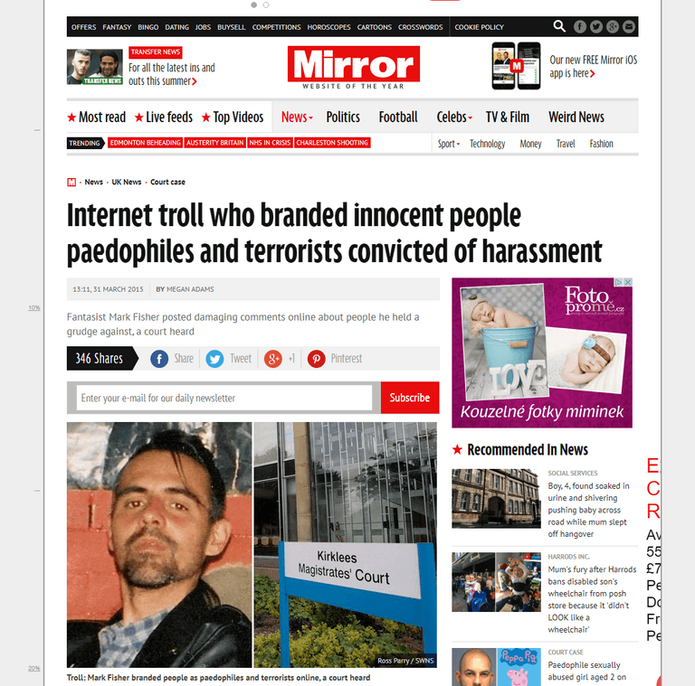 Daily Mirror publish private medical details without consent
